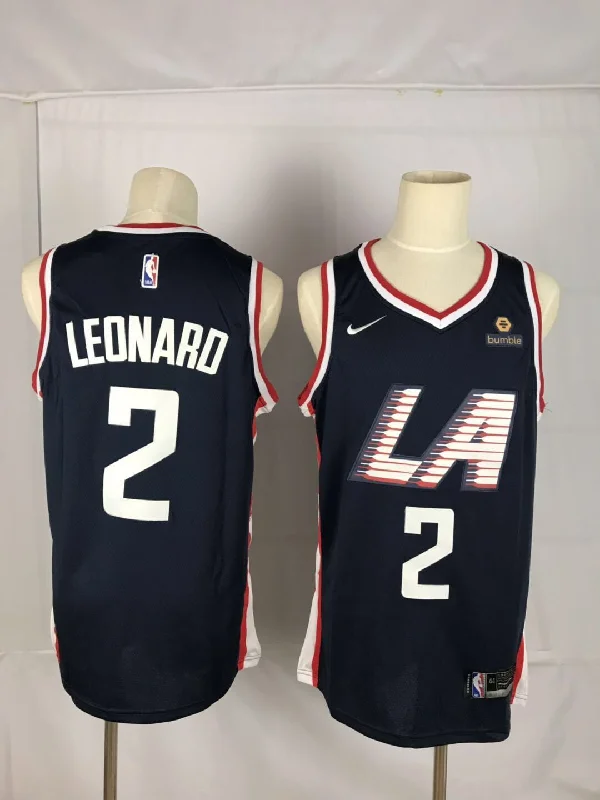 V-Neck Basketball Jersey-Clippers 2 Kawhi Leonard Black City Edition Swingman Basketball Jersey