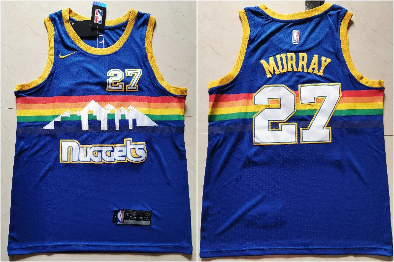 Basketball Jersey With High-Performance Fabric-Nuggets 27 Jamal Murray Blue Swingman Basketball Jersey