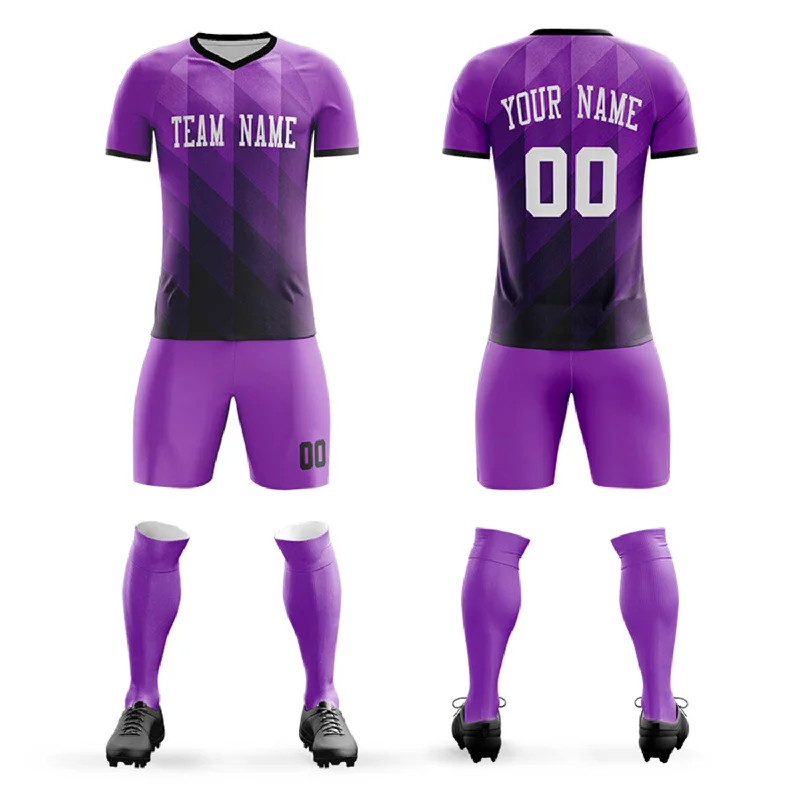 Football Jersey With High-Performance Fabric-Custom Purple White Casual Outdoor Soccer Sets Jersey