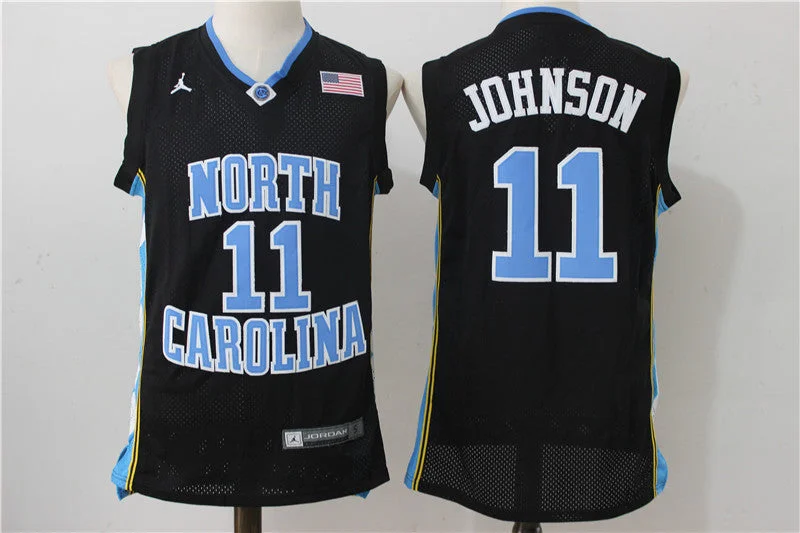 Basketball Jersey With Graffiti Style-North Carolina Tar Heels 11 Brice Johnson Black College Basketball Jersey