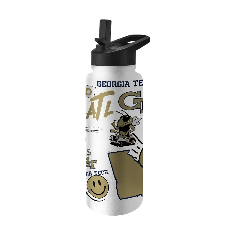 Cartoon Team Mug-Georgia Tech 34oz Native Quencher Bottle