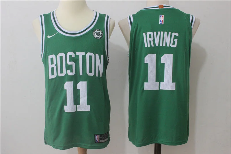 Basketball Jersey With Neon Colors-Celtics 11 Kyrie Irving Green Authentic Basketball Jersey