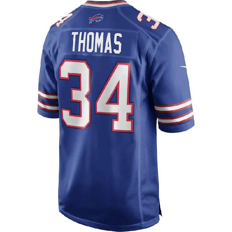 Football Jersey With Loose Fit-B.Bills #34 Thurman Thomas Royal Game Retired Player Jersey American Stitched Football Jerseys