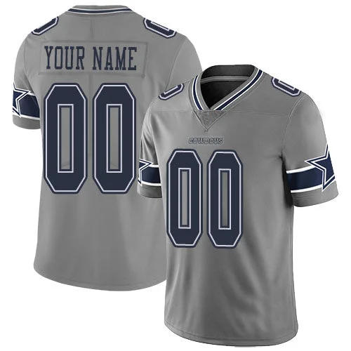 Football Jersey For Streetball-Custom D.Cowboys Football Jerseys Customized Gray Stitched Limited Inverted Legend Jersey