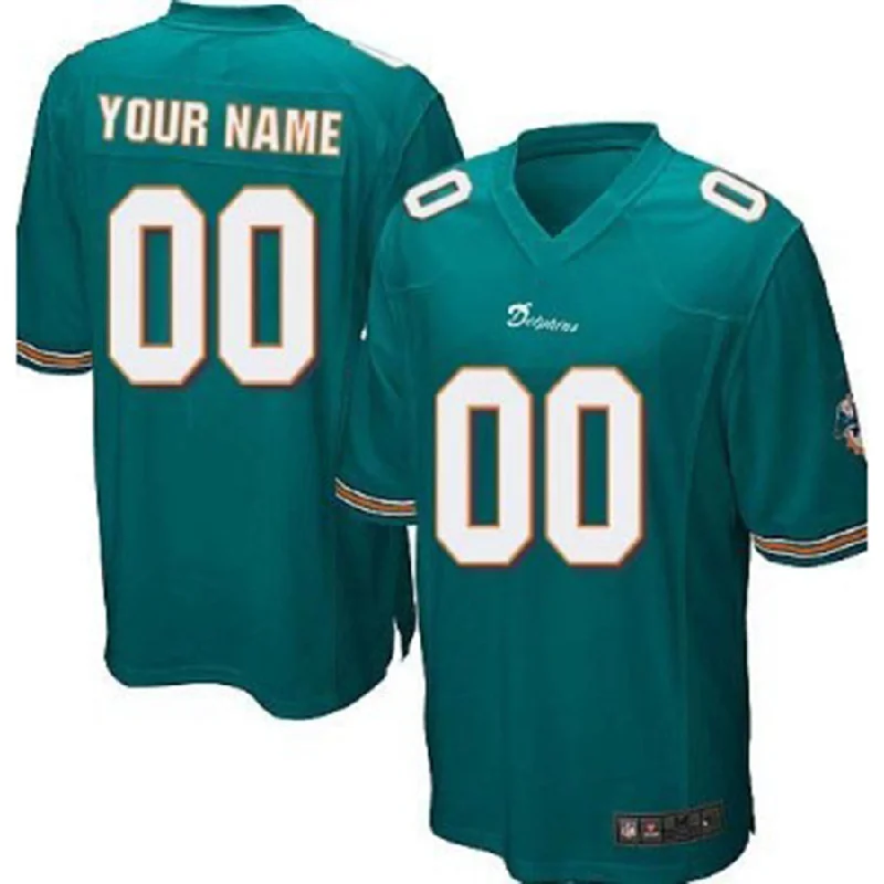 Football Jersey With Hood-Custom M.Dolphins Green Game Jersey American Stitched Football Jerseys