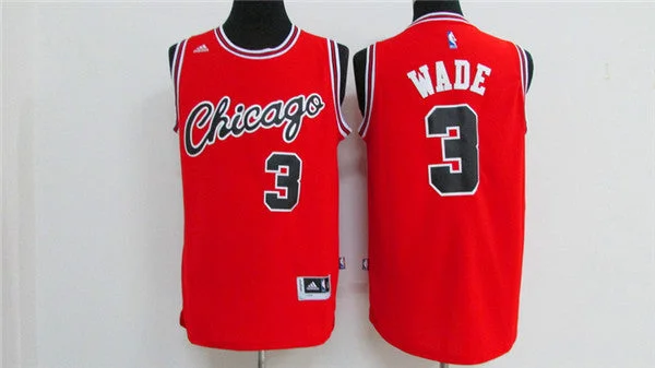 Basketball Jersey With Custom Design-Bulls 3 Dwyane Wade Red Throwback Swingman Basketball Jersey