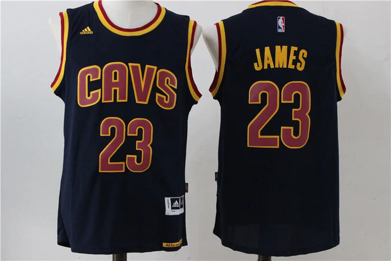 Basketball Jersey With Glitter Accents-Cavaliers 23 LeBron James Navy Blue Swingman Basketball Jersey