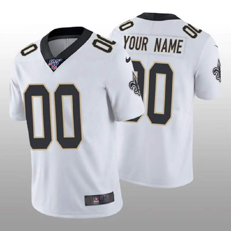 Football Jersey With Organic Cotton-Custom NO.Saints White Vapor Limited 100th Season Jersey American Stitched Jersey Football Jerseys