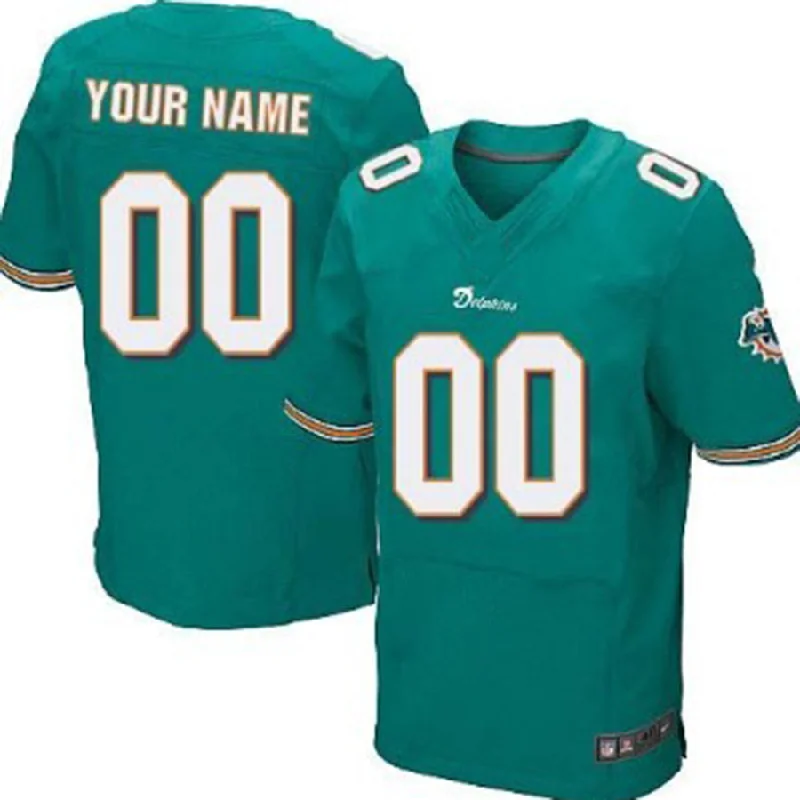 Football Jersey With Reflective Material-Custom M.Dolphins Green Elite Jersey American Stitched Football Jerseys