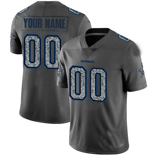 Football Jersey With Tie-Dye-Custom D.Cowboys Gray Static Vapor Untouchable Limited  Jersey Stitched Jersey Football Jerseys