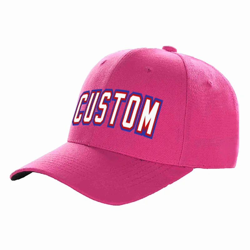 Souvenir Baseball Cap-Custom Rose Red White-Red Curved Eaves Sport Baseball Cap Design for Men/Women/Youth