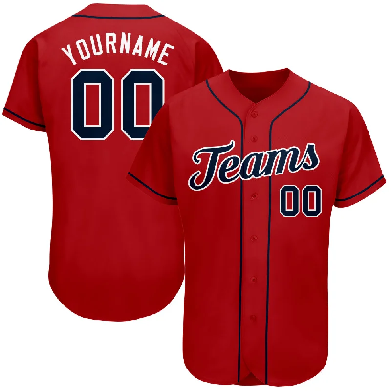 Lightweight Baseball Jersey-Custom Red Navy-White Authentic Baseball Jersey