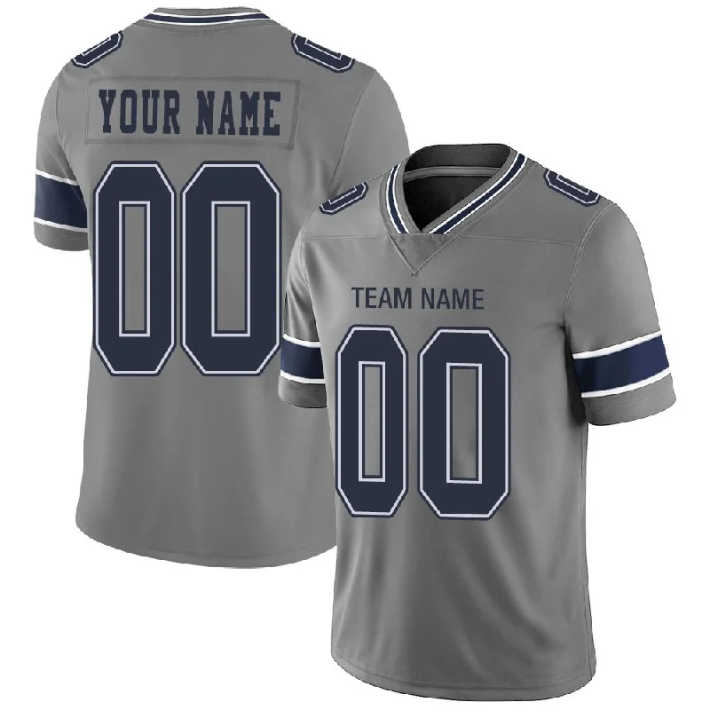 Performance Football Jersey-Custom D.Cowboys American Men's Youth And Women Stitched Grey Football Jerseys Personalize Birthday Gifts Jerseys