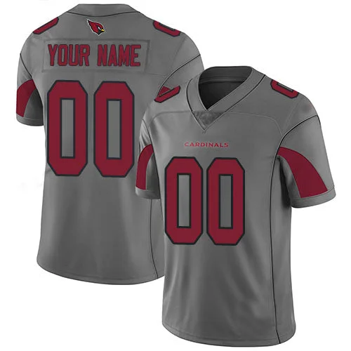 Football Jersey With Glitter Accents-Custom A.Cardinal Jersey Silver Limited Silver Inverted Legend Football Jerseys