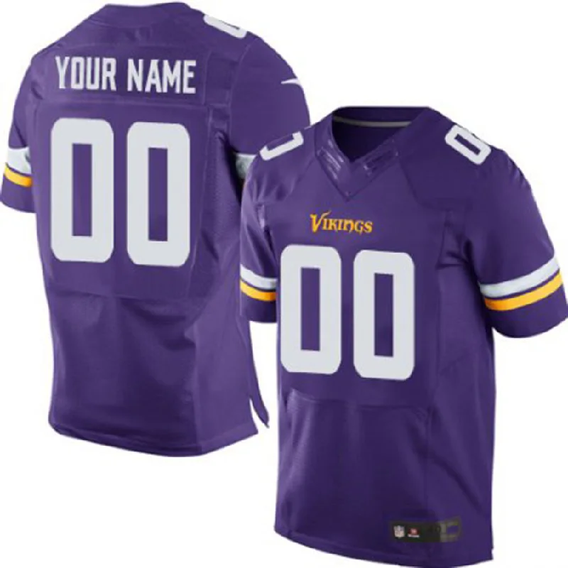 Plus Size Football Jersey-Custom MN.Vikings Elite Purple Team Color Jersey Stitched Jerseys Football Jerseys