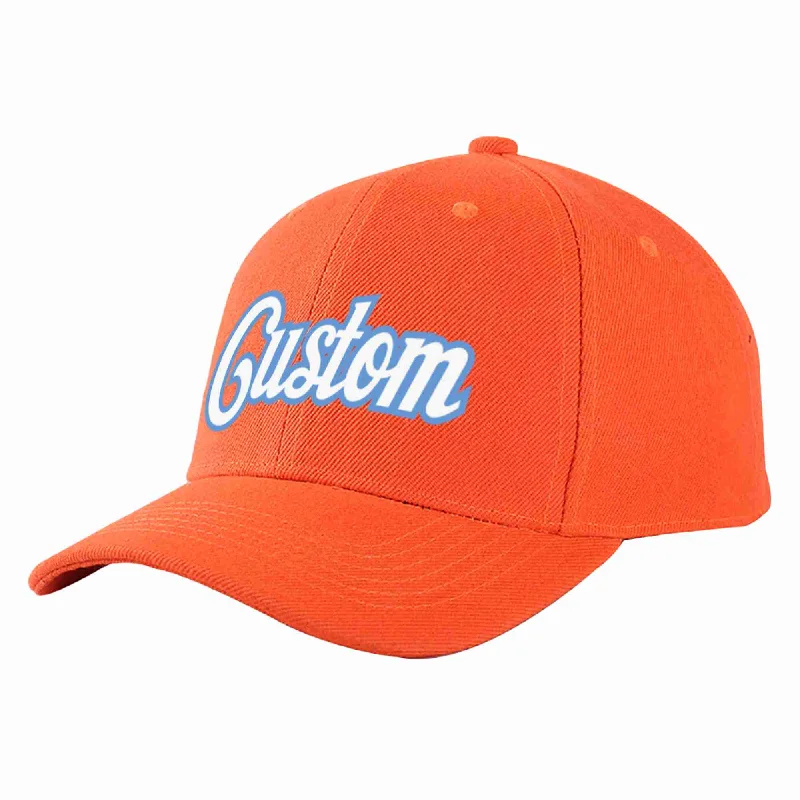 Multi-Color Baseball Cap-Custom Tangerine White-Light Blue Curved Eaves Sport Baseball Cap Design for Men/Women/Youth