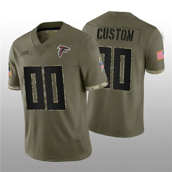 Football Jersey With Fashion-Forward Appeal-Custom A.Falcons ACTIVE PLAYER 2022 Olive Salute To Service Limited Stitched Jersey Football Jerseys