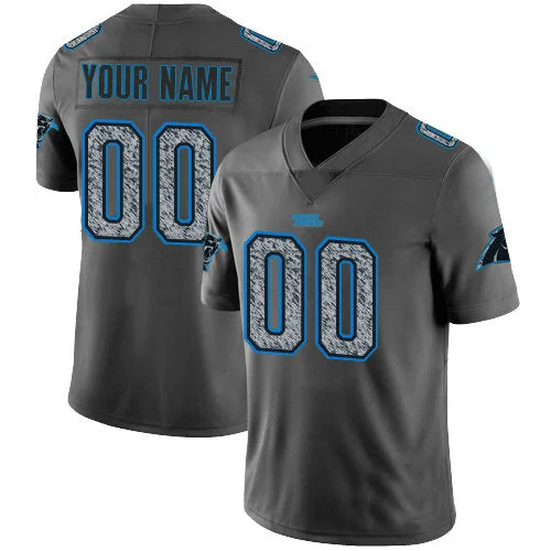 Football Jersey For Coaches-Custom C.Panthers Gray Static Vapor Untouchable Limited Jersey American Stitched Jersey Football Jerseys