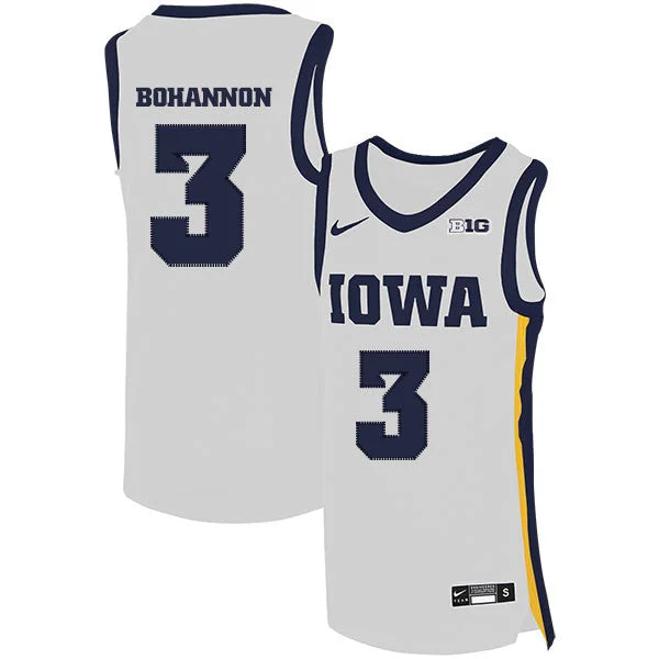 Basketball Jersey For Winter-Iowa Hawkeyes 3 Jordan Bohannon White Basketball College Basketball Jersey