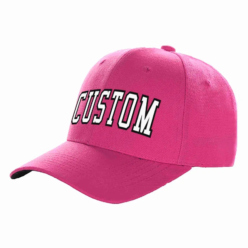 Gothic Baseball Cap-Custom Rose Red White-Black Curved Eaves Sport Baseball Cap Design for Men/Women/Youth