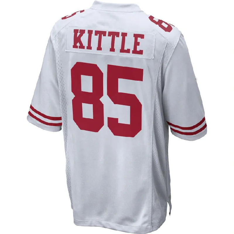 Football Jersey With High-End Appeal-Football Jerseys SF.49ers George Kittle Jersey Black Stitched Name And Number 85 George Kittle  Jersey White Stitched Name And Number 85