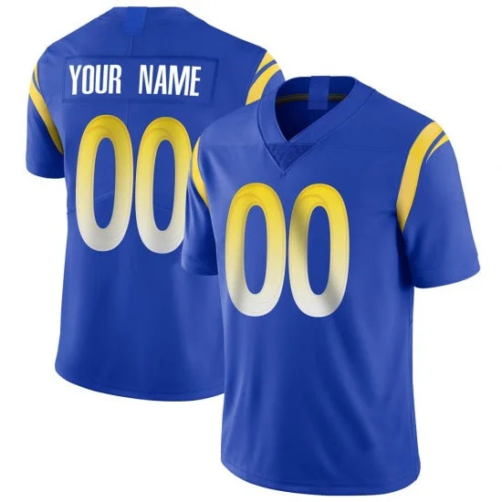 Football Jersey For Halloween-Custom LA.Rams Royal Football Jerseys Stitched Limited Jerseys 2022 Super Bowl LVI