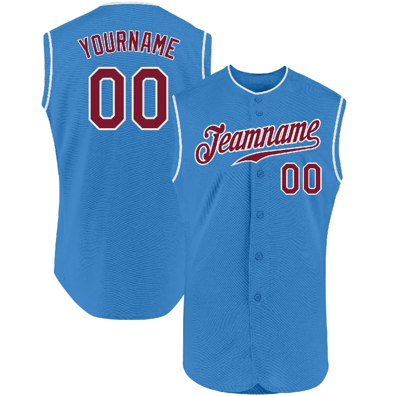 All-Star Baseball Jersey-Custom Powder Blue Crimson-White Authentic Sleeveless Baseball Jersey