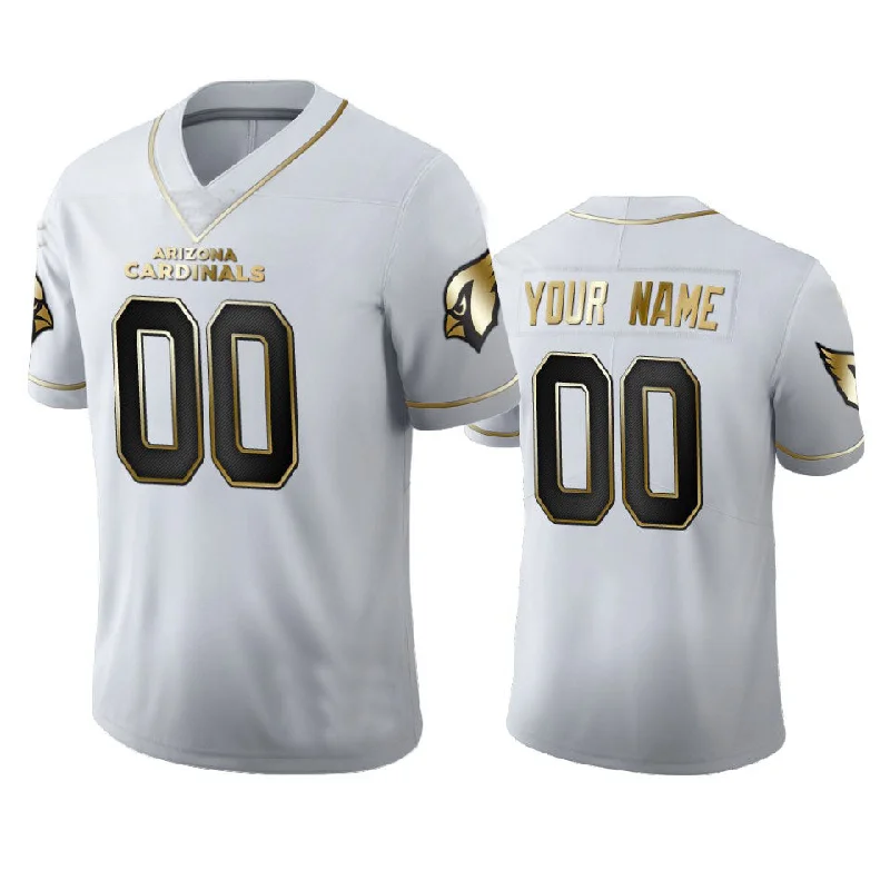 Football Jersey With Premium Fabric-Custom A.Cardinal White Golden Edition Vapor Limited Stitched Football Jerseys