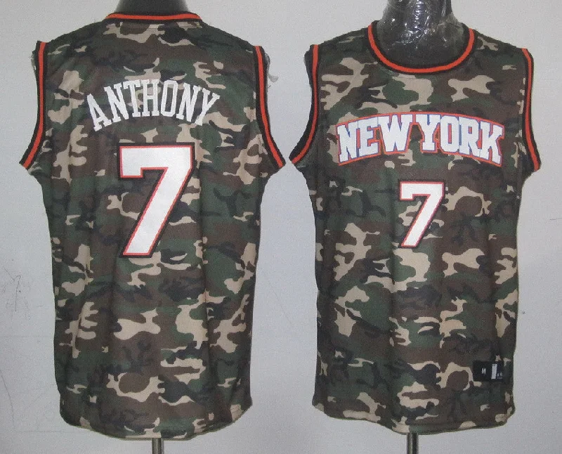 Basketball Jersey With Modern Look-Knicks 7 Anthony Swingman Camouflage Basketball Jerseys