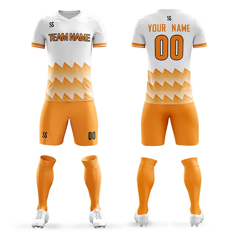 Football Jersey With State Name-Custom Orange Printing Outdoor Breathable Soccer Sets Jersey