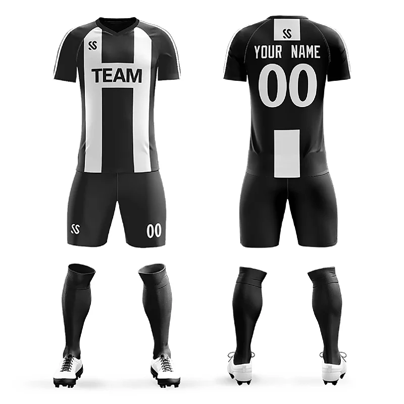 Football Jersey With City Name-Custom Black Printing Outdoor Breathable Soccer Sets Jersey