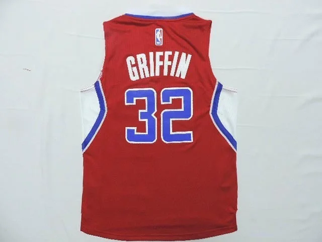 Basketball Jersey With Earthy Tones-Clippers 32 Griffin Red New Revolution 30 Basketball Jersey