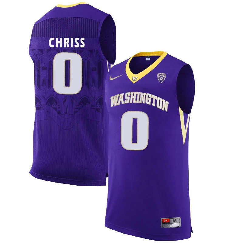 Basketball Jersey With Edgy Designs-Washington Huskies 0 Marquese Chriss Purple College Basketball Basketball Jersey