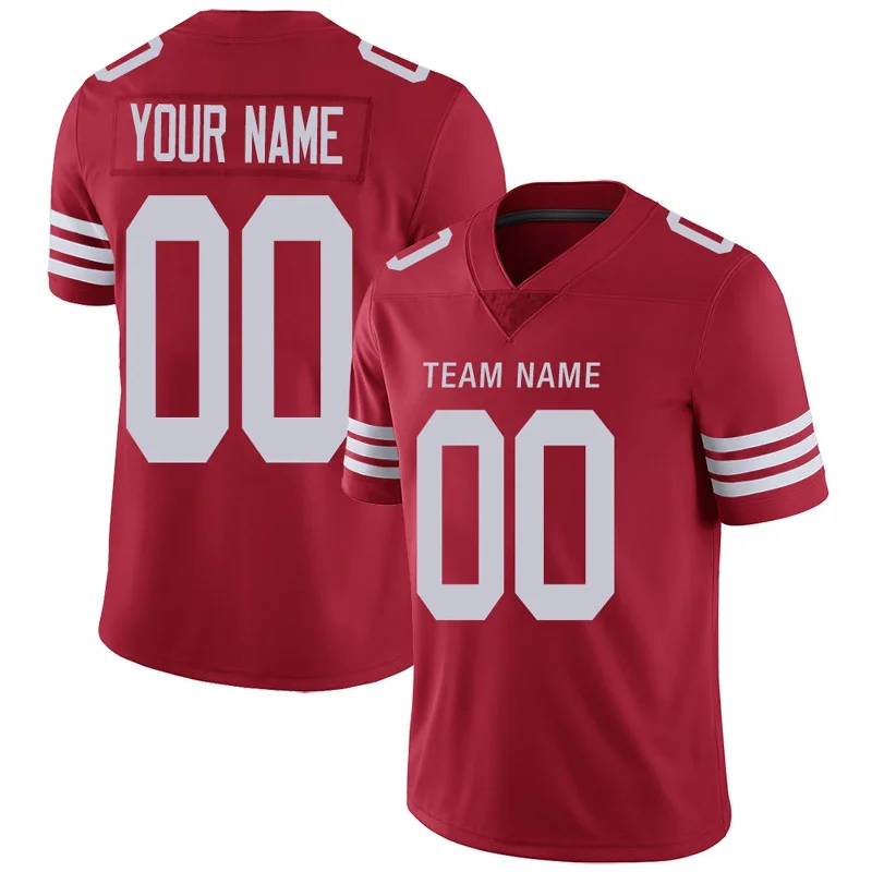 Football Jersey With Abstract Patterns-Custom SF.49ers Football Jerseys Team Player or Personalized Design Your Own Name for Men's Women's Youth Jerseys Red