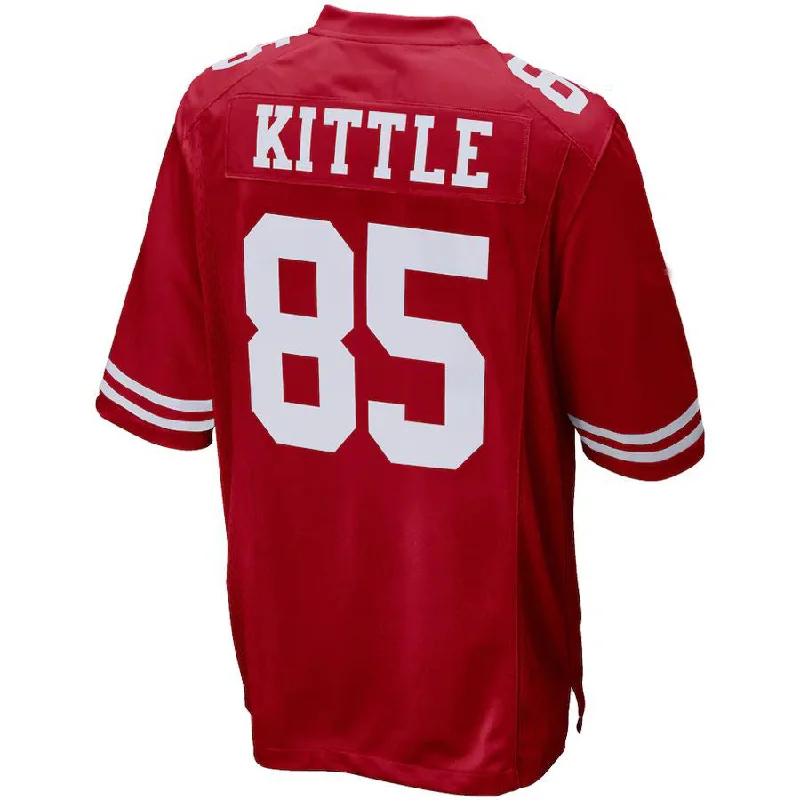 Football Jersey With Street Style Look-Football Jerseys  SF.49ers George Kittle  Jersey Red Stitched Name And Number 85