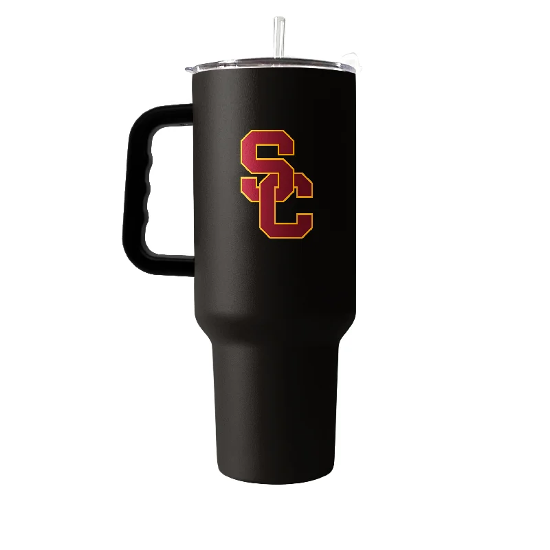 Cricket Team Mug-USC 40oz Black Powder Coat Tumbler