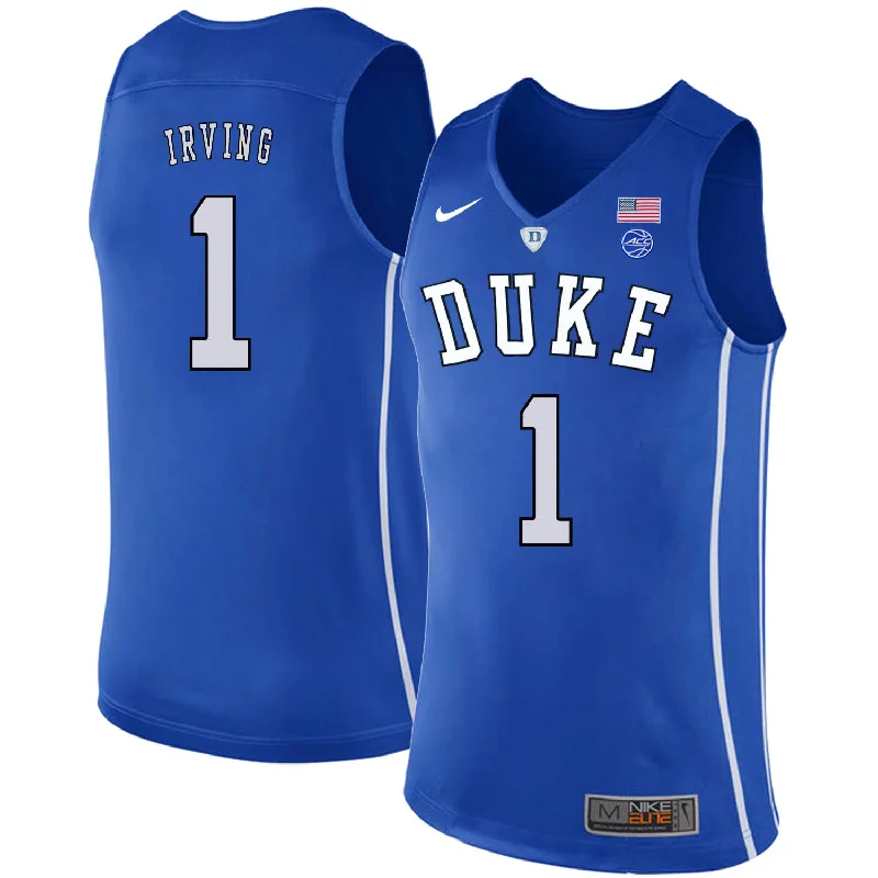 Pro Basketball Jersey-Duke Blue Devils 1 Kyrie Irving Blue College Basketabll Basketball Jersey