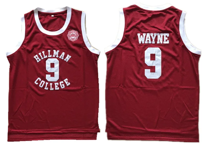 Basketball Jersey With American Flag-Hillman College Theater Dwayne Wayne Red Mesh Stitched Movie Basketball Jersey