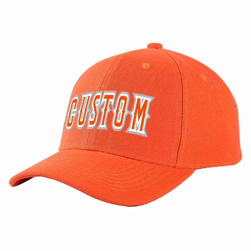 F1 Baseball Cap-Custom Tangerine Orange-White Curved Eaves Sport Baseball Cap Design for Men/Women/Youth