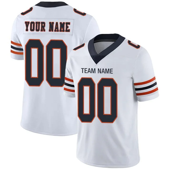 Football Jersey With Sponsor Logos-Custom C.Bears American Personalize Birthday Gifts White Jersey Stitched Jersey Football Jerseys