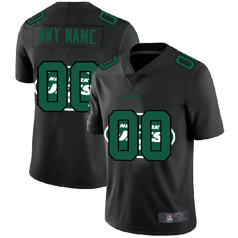 Football Jersey With Tie-Dye-Custom NY.Jets Team Logo Dual Overlap Limited Jersey Black American Stitched Jersey Football Jerseys