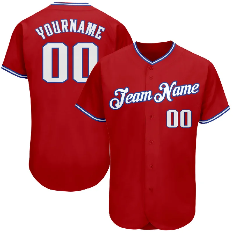 Baseball Jersey For College Teams-Custom Red White-Royal Authentic Baseball Jersey