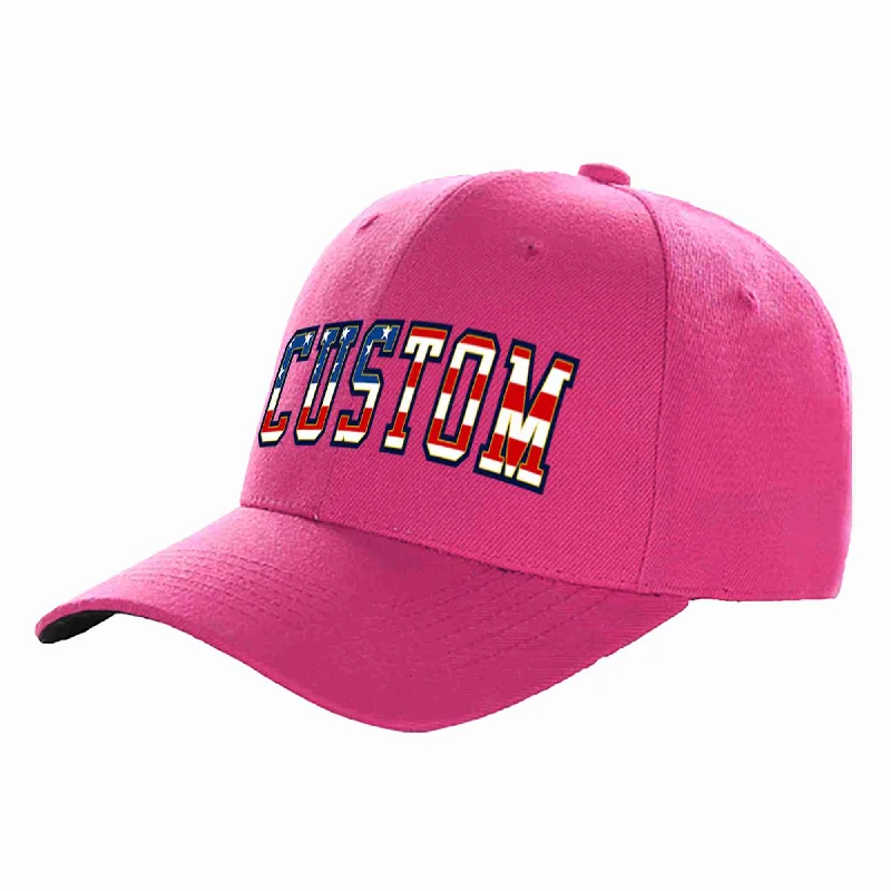 TV Show Baseball Cap-Custom Rose Red Vintage USA Flag-Gold Curved Eaves Sport Baseball Cap Design for Men/Women/Youth