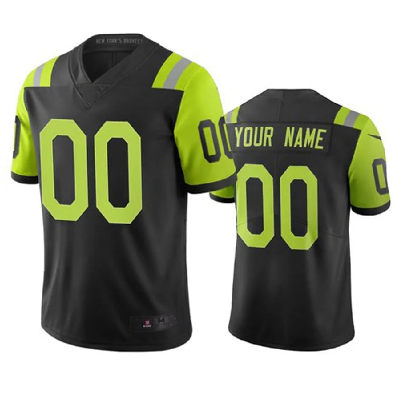 Football Jersey With Skulls-Custom NY.Jets Black Green Vapor Limited City Edition Jersey American Stitched Jersey Football Jerseys