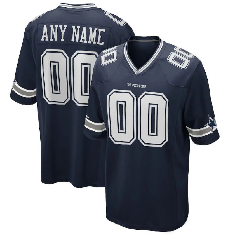 Football Jersey For Tournaments-Custom D.Cowboys Navy Game Jersey Stitched Football Jerseys