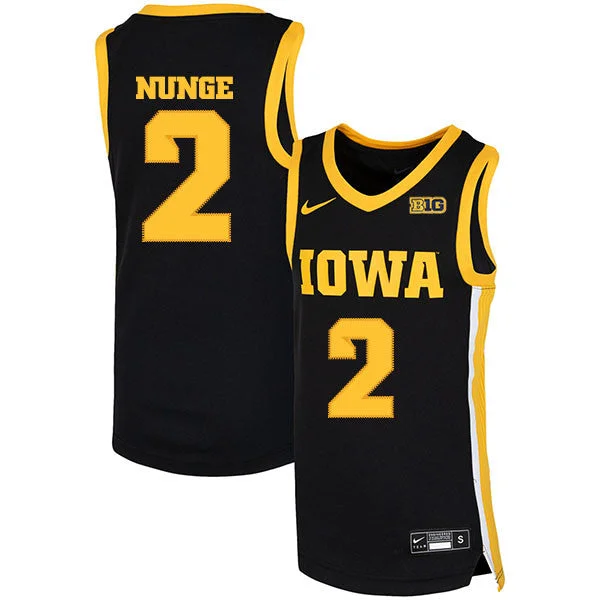 Basketball Jersey For Streetball-Iowa Hawkeyes 2 Jack Nunge Black Basketball College Basketball Jersey