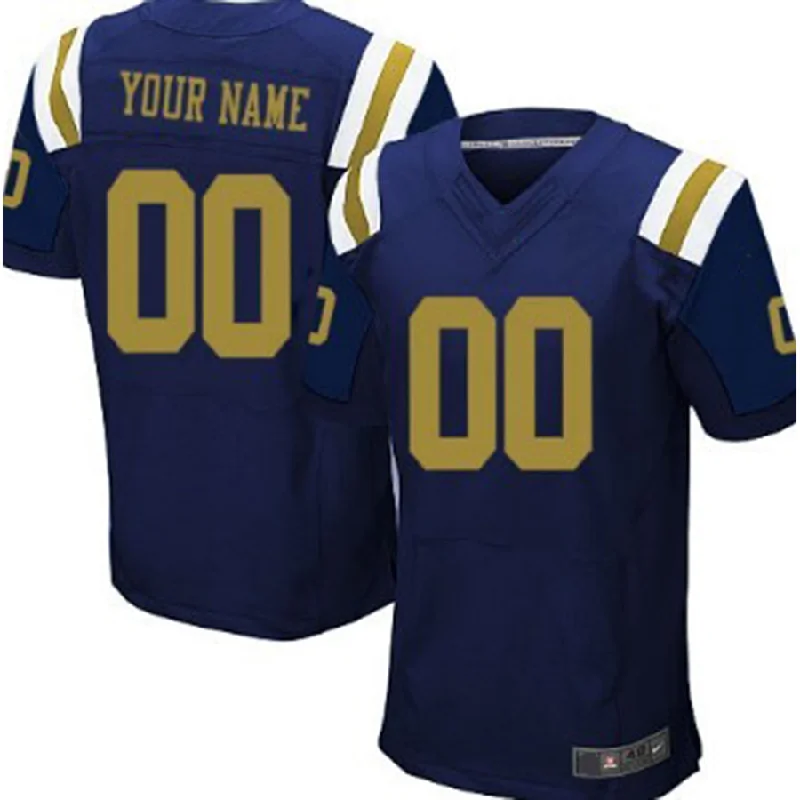 Football Jersey For Tournaments-Custom NY.Jets Navy Blue Elite Jersey American Stitched Jersey Football Jerseys