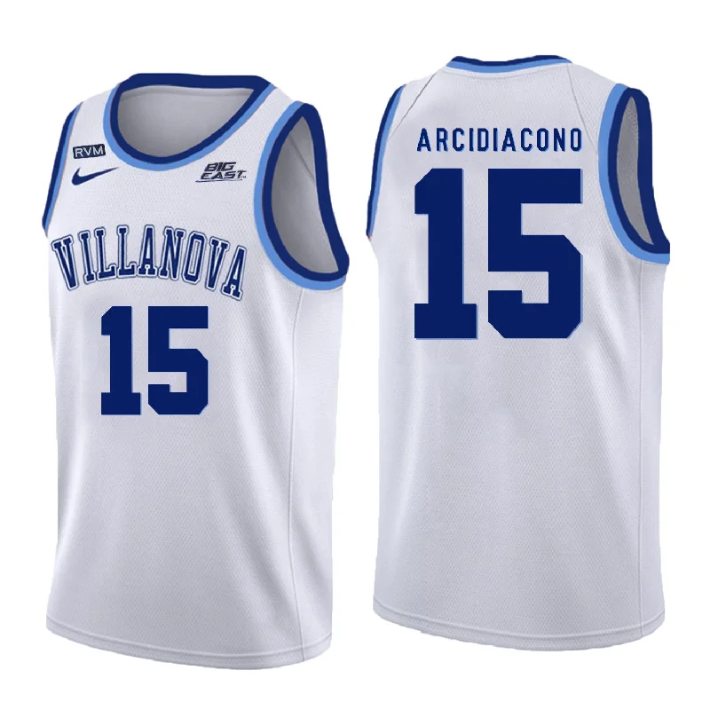 Basketball Jersey With State Name-Villanova Wildcats 15 Ryan Arcidiacono White College Basketball Basketball Jersey