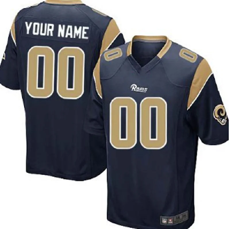 Championship Football Jersey-Custom LA.Rams Navy Blue Game Jersey American Stitched Jersey Football Jerseys