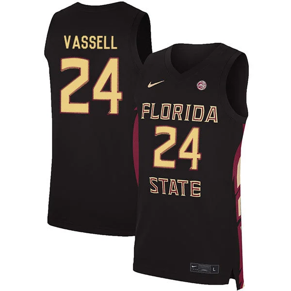 Basketball Jersey With Limited Release-Florida State Seminoles 24 Devin Vassell Black Basketball College Basketball Jersey